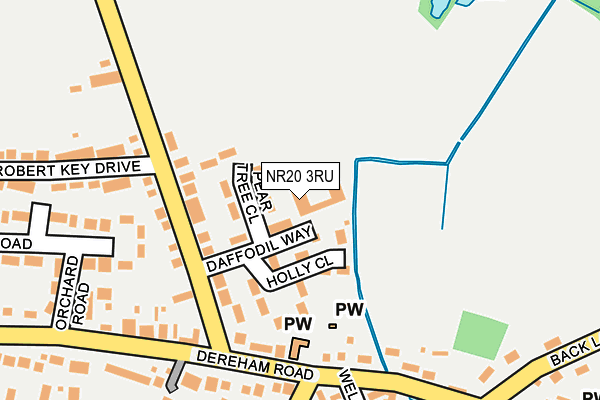 NR20 3RU map - OS OpenMap – Local (Ordnance Survey)