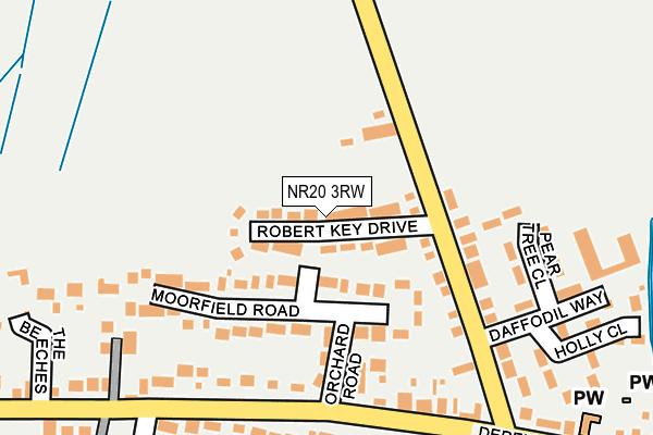 NR20 3RW map - OS OpenMap – Local (Ordnance Survey)