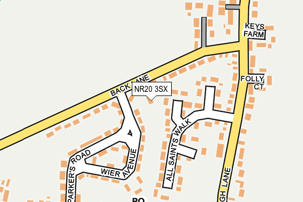 NR20 3SX map - OS OpenMap – Local (Ordnance Survey)