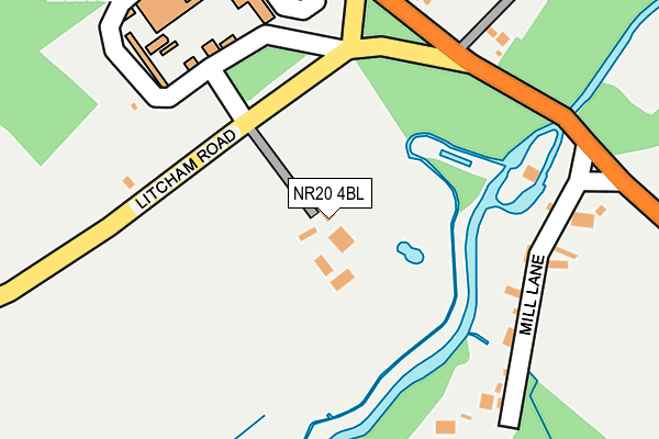 NR20 4BL map - OS OpenMap – Local (Ordnance Survey)