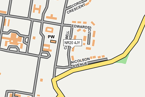 NR20 4JY map - OS OpenMap – Local (Ordnance Survey)