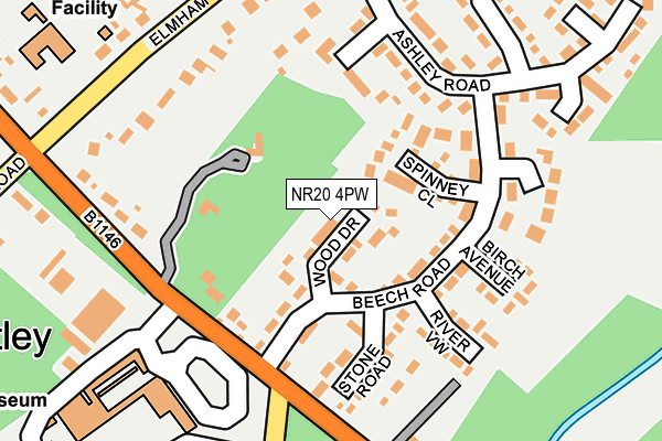 NR20 4PW map - OS OpenMap – Local (Ordnance Survey)