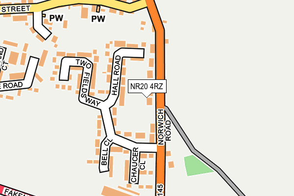 NR20 4RZ map - OS OpenMap – Local (Ordnance Survey)