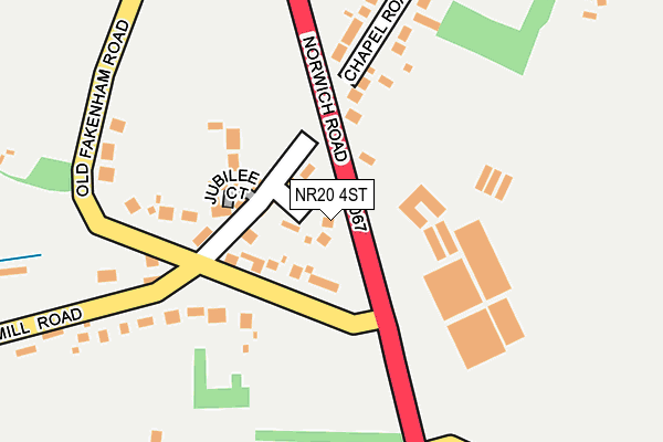 NR20 4ST map - OS OpenMap – Local (Ordnance Survey)