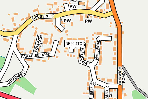 NR20 4TQ map - OS OpenMap – Local (Ordnance Survey)