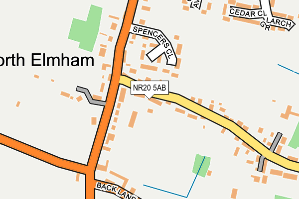 NR20 5AB map - OS OpenMap – Local (Ordnance Survey)