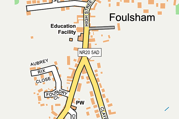 NR20 5AD map - OS OpenMap – Local (Ordnance Survey)