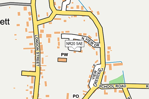 NR20 5AE map - OS OpenMap – Local (Ordnance Survey)