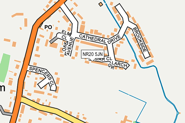 NR20 5JN map - OS OpenMap – Local (Ordnance Survey)