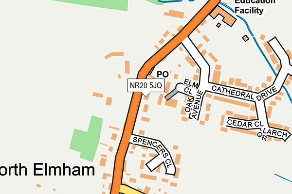 NR20 5JQ map - OS OpenMap – Local (Ordnance Survey)