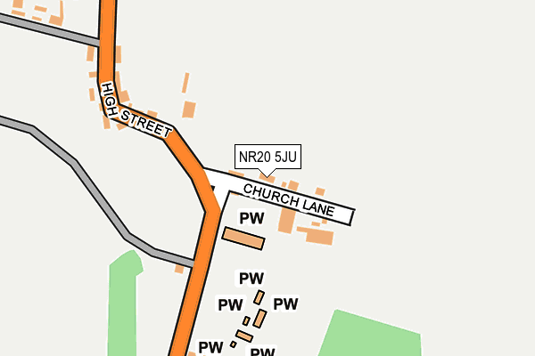 NR20 5JU map - OS OpenMap – Local (Ordnance Survey)