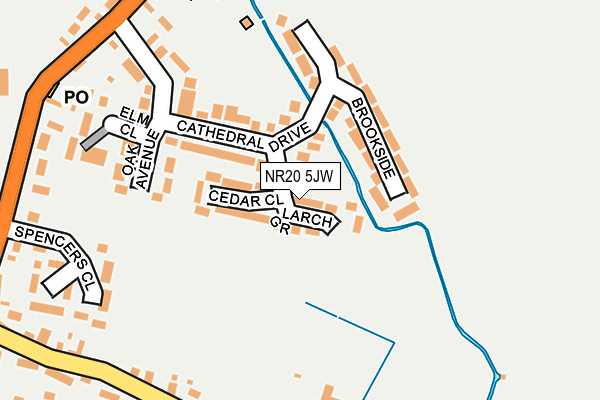 NR20 5JW map - OS OpenMap – Local (Ordnance Survey)