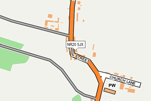 NR20 5JX map - OS OpenMap – Local (Ordnance Survey)