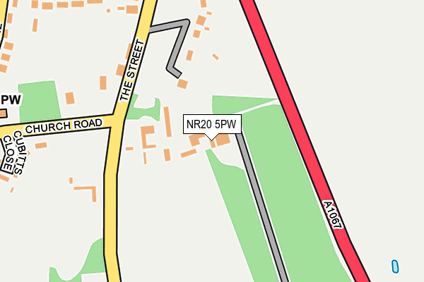 NR20 5PW map - OS OpenMap – Local (Ordnance Survey)