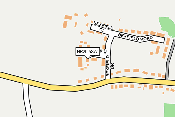 NR20 5SW map - OS OpenMap – Local (Ordnance Survey)