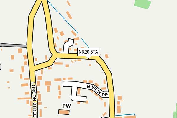 NR20 5TA map - OS OpenMap – Local (Ordnance Survey)