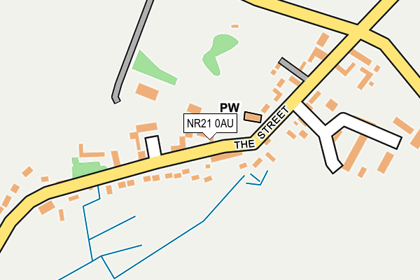 NR21 0AU map - OS OpenMap – Local (Ordnance Survey)