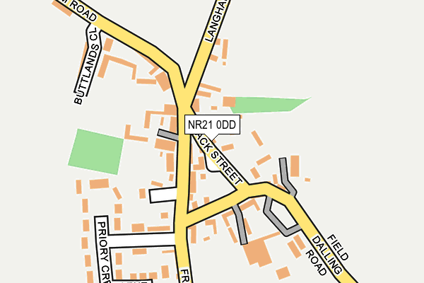NR21 0DD map - OS OpenMap – Local (Ordnance Survey)