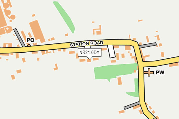 NR21 0DY map - OS OpenMap – Local (Ordnance Survey)