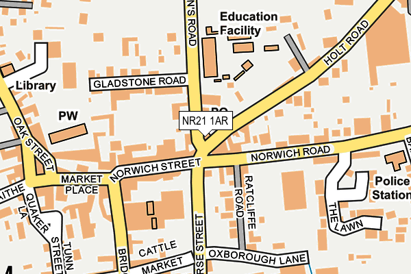 NR21 1AR map - OS OpenMap – Local (Ordnance Survey)
