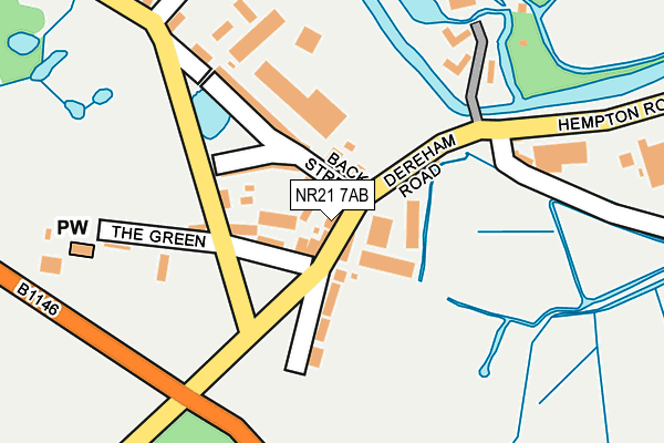 NR21 7AB map - OS OpenMap – Local (Ordnance Survey)