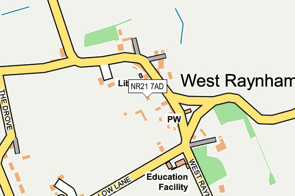 NR21 7AD map - OS OpenMap – Local (Ordnance Survey)