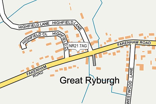 NR21 7AG map - OS OpenMap – Local (Ordnance Survey)