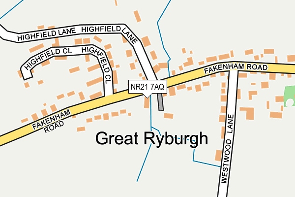 NR21 7AQ map - OS OpenMap – Local (Ordnance Survey)