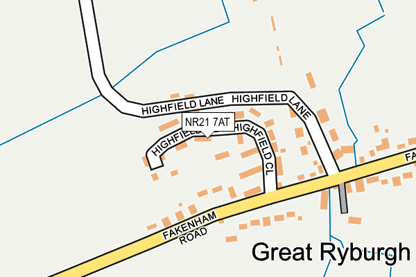 NR21 7AT map - OS OpenMap – Local (Ordnance Survey)