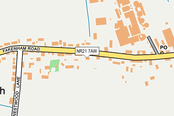 NR21 7AW map - OS OpenMap – Local (Ordnance Survey)