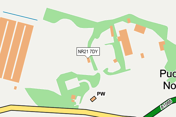 NR21 7DY map - OS OpenMap – Local (Ordnance Survey)