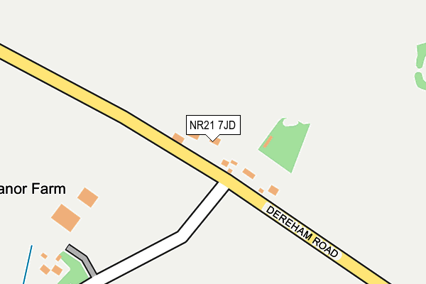 NR21 7JD map - OS OpenMap – Local (Ordnance Survey)