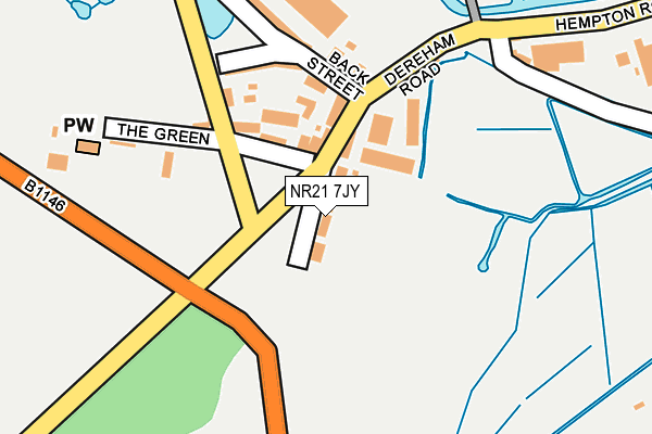 NR21 7JY map - OS OpenMap – Local (Ordnance Survey)