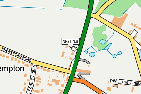 NR21 7LB map - OS OpenMap – Local (Ordnance Survey)