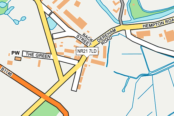 NR21 7LD map - OS OpenMap – Local (Ordnance Survey)