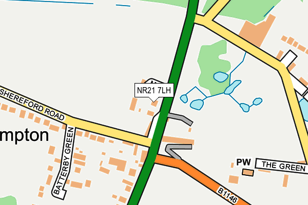 NR21 7LH map - OS OpenMap – Local (Ordnance Survey)