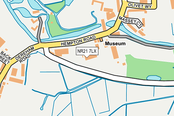 NR21 7LX map - OS OpenMap – Local (Ordnance Survey)