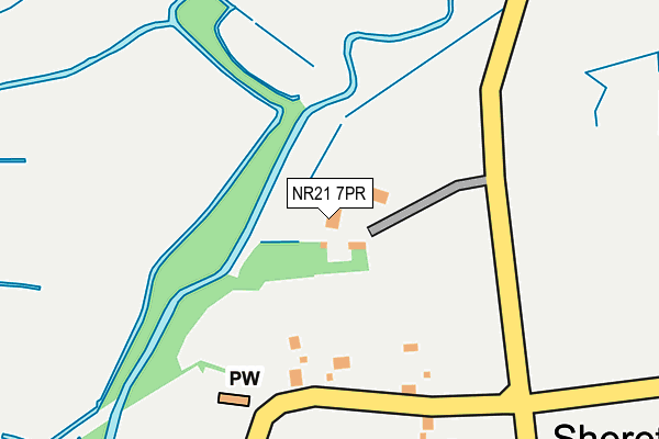 NR21 7PR map - OS OpenMap – Local (Ordnance Survey)