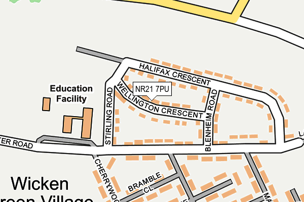 NR21 7PU map - OS OpenMap – Local (Ordnance Survey)