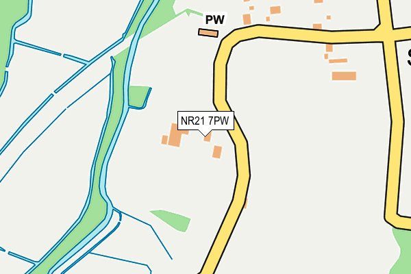 NR21 7PW map - OS OpenMap – Local (Ordnance Survey)