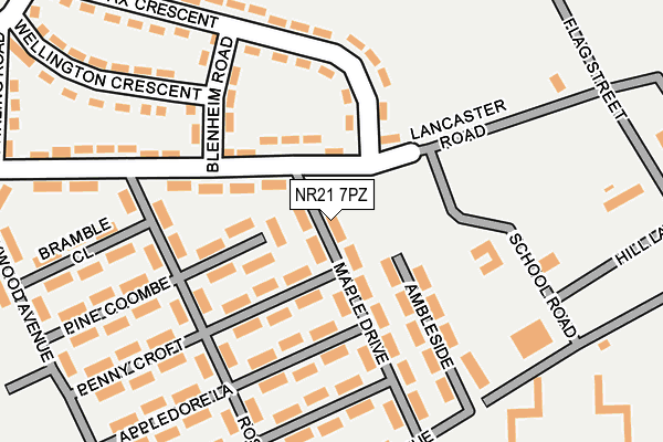 NR21 7PZ map - OS OpenMap – Local (Ordnance Survey)