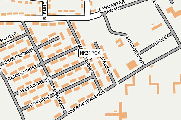 NR21 7QA map - OS OpenMap – Local (Ordnance Survey)