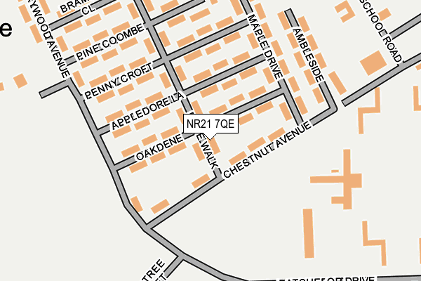 NR21 7QE map - OS OpenMap – Local (Ordnance Survey)