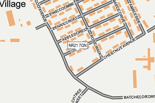 NR21 7QN map - OS OpenMap – Local (Ordnance Survey)