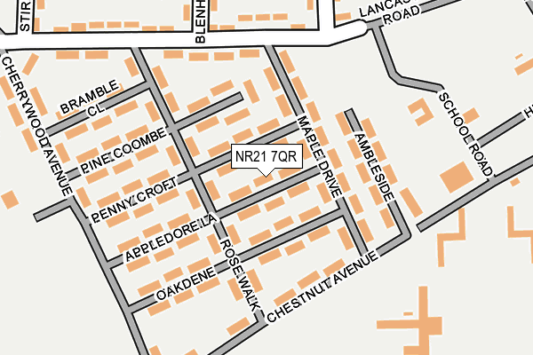 NR21 7QR map - OS OpenMap – Local (Ordnance Survey)