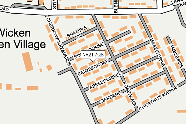 NR21 7QS map - OS OpenMap – Local (Ordnance Survey)