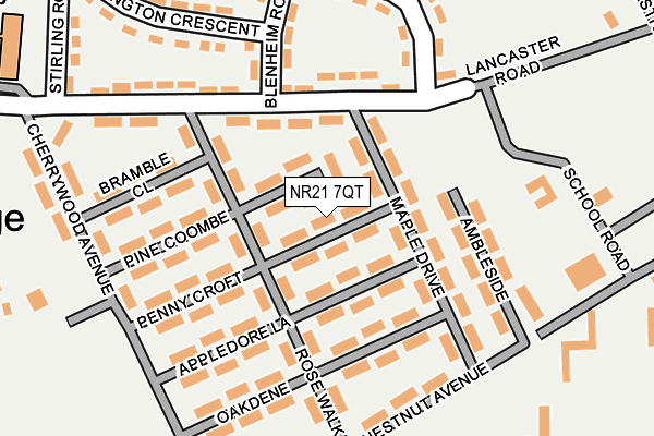 NR21 7QT map - OS OpenMap – Local (Ordnance Survey)