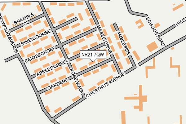 NR21 7QW map - OS OpenMap – Local (Ordnance Survey)