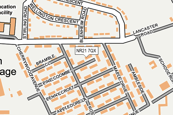 NR21 7QX map - OS OpenMap – Local (Ordnance Survey)