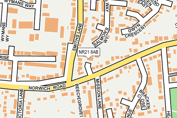 NR21 8AB map - OS OpenMap – Local (Ordnance Survey)